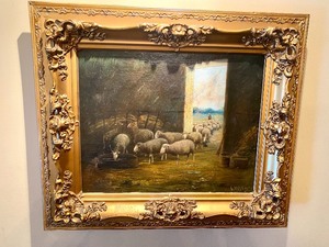 lot 4 image: Beautiful Framed Antique Oil on Canvas Painting