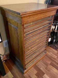 lot 3 image: Large 14 Drawer Wooden Antique Spool Cabinet