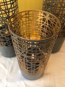 lot 64 image: Three Piece Decorative Battery Operated Candle Set