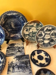 lot 70 image: Variety of Flow Blue Dishes