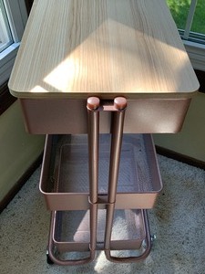 lot 177 image: Rolling Three Tiered Craft Cart in Rose Gold