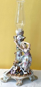 lot 178 image: Antique Porcelain Candle Holder
