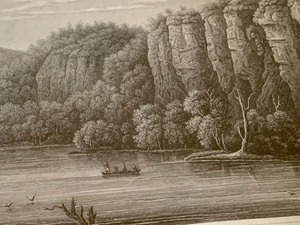 lot 82 image: Framed Steel Engraving Bluff Below St. Paul Circa 1850