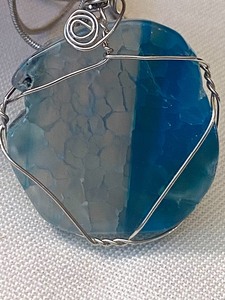 lot 187 image: Aqua Stone Pendant on Chain