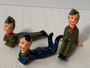 lot 224 image: Three Adorable Vintage Cub Scouts Figurines