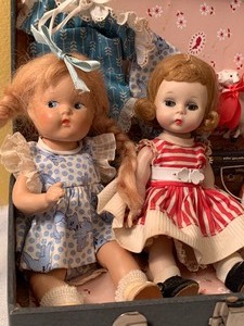 lot 151 image: Two Adorable Small Dolls in a Case