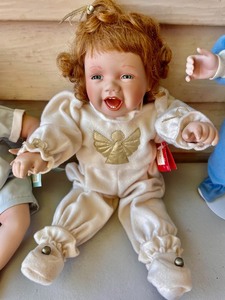 lot 371 image: 3 Adorable Porcelain Dolls