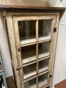 lot 345 image: Wonderful Primitive Glass Front Petite Display Cabinet