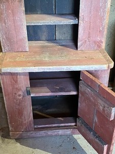 lot 398 image: Primitive Childrens Wooden Cabinet