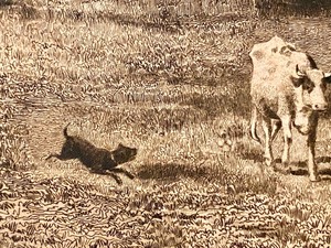 lot 423 image: Large Antique Etching by James S. King