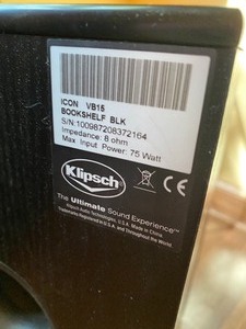 lot 422 image: Pair of Klipsch Bookshelf Speakers