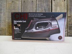 CHI Retractable Cord Iron, Titanium-Infused Ceramic Soleplate, 400 Steam Holes, 13106