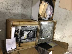 lot 14 image: Lot of 3 assorted  Gas Fire Pit by Hampton Bay Customer Returns See Pictures