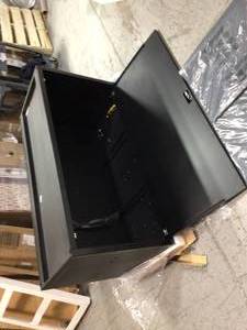 lot 15 image: Heavy-Duty 24 in. D garage chest features a garage lid that lifts up and slides into top  by Husky Customer Returns See Pictures