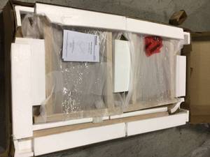 lot 30 image: Unfinished Wood Rectangular Trestle Table for 6 (68 in. L x 29.75 in. H) by StyleWell