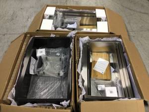 lot 38 image: Lot of 3 Handcrafted All-in-One Apron Mount 30 in. x 20 in. x 9 in. Single Bowl Kitchen Sink in Stainless Steel with Accessories by AKDY