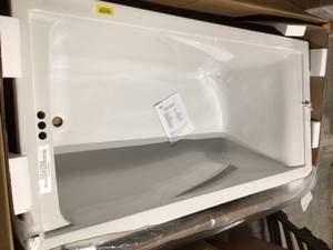 lot 41 image: Evolution 72 in. x 36 in. Acrylic Reversible Drain Bathtub in White by American Standard Customer Returns See Pictures