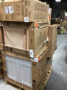lot 42 image: Lot of Kitchen Cabinets Customer Returns See Pictures