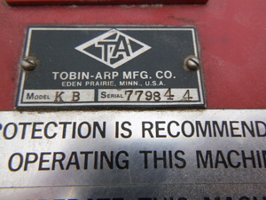 lot 220 image: Torbin-Arp Mfg. Sand Blast Cabinet and Dust Collector
