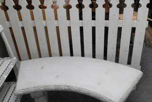 lot 82 image: Resin Bench with Fence Accent.