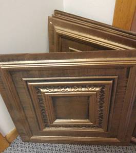 lot 106 image: Copper Colored Craft Ceiling Wall Tiles (12)