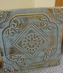 lot 107 image: Blue Colored Craft Ceiling Wall Tiles (12)