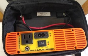 lot 111 image: Paul C Buff Vagabond II Sine Wave Inverter PSI900GF and Case