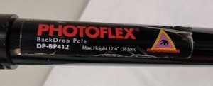 lot 151 image: PhotoFlex Extending Back Drop Pole. Model DP-BP412, Extends to 12.5 ft.&nbspNo Shipping for this item or oversize Charges will apply. 