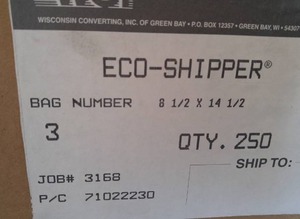 lot 207 image: #3 Shipping Bags (1 case of 250 ct)