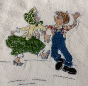 lot 256 image: Flour Sak Towels (13) Hillbilly Theme, Days of the Week