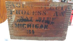 lot 287 image: Vintage Warren Axe and Tool Wood Box Coke Bottles and more.