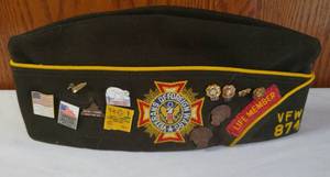 lot 297 image: VFW Veterans of Foreign War WWII Veteran Hat.