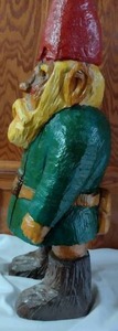 Hand Carved wood Gnome. This Auctions offical Mascot - LOL
