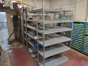 lot 243 image: (4) Shelf Units with Assorted Parts...