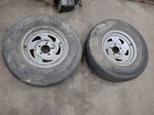 lot 281 image: (2) Rims with Tires, ST21575R14...