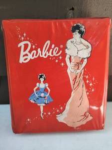 lot 7 image: Red Barbie Case with One Mattel Barbie Doll