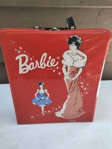 lot 8 image: Red Barbie Case with One Mattel Barbie Doll