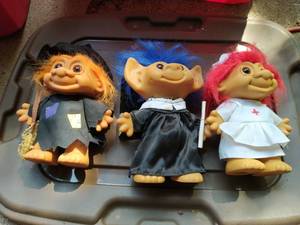 lot 163 image: 3 Troll Dolls