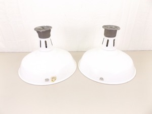 lot 3 image: 2 Vintage Benjamin 16 Industrial Porcelain Light Fixtures