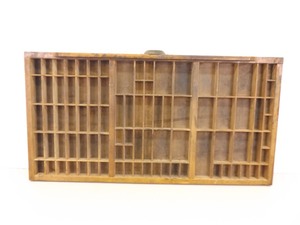 lot 9 image: Antique Wood Printers Drawer
