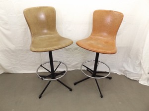 lot 6 image: 2 Vintage Costco Fiberglass 360 Swivel Bar Chairs
