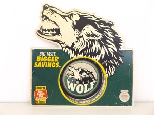 lot 56 image: Vintage Tin Litho Timber Wolf Chewing Tobacco Store Display