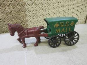 lot 15 image: (RMDR) Cast Iron Horse and US Mail ...