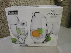 lot 105 image: (F-0) Libbey 7pc Carolina Glassware...