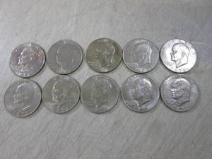 lot 166 image: (CNTR) 10 Ike Dollar Coins Mix of 1...