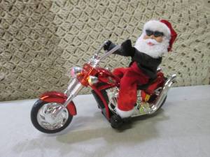 lot 197 image: (EC1) Santa on Motorcycle Figure Li...