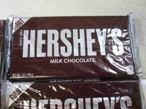 lot 258 image: (B-1) 6 Giant Hersheys Milk Chocola...