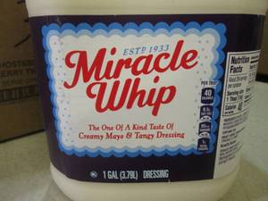 lot 280 image: (B-1) 6 Gallons of Miracle Whip Pas...