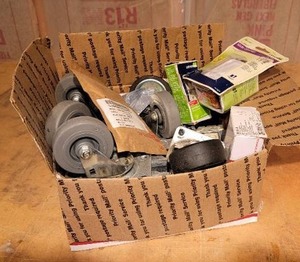 BOX OF MISC. castors plus