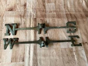lot 55 image: Metal Weather Vane North, South, East, West Pieces